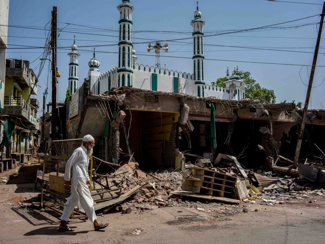 A scene in Khargone, India, where buildings were demolished in mostly Muslim neighbourhoods in the wake of violent clashes, on April 15, 2022. As a national campaign by right-wing groups inflames local tensions, Muslim communities are facing the harshest punishments, according to activists, analysts and retired officials.